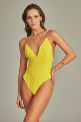 Retro Yellow Nice Swimsuit