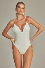 Off White Luxor Texture Nice Swimsuit