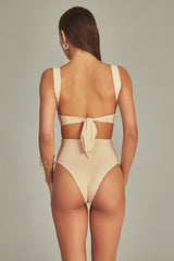 Pied de Poule Print Bouche Swimsuit