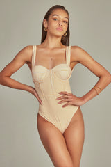 Pied de Poule Print Bouche Swimsuit