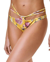 Cross Bikini in Yellow Floral Print - Empress Brasil International