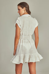 Short Trench Dress Off White