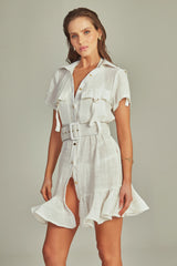 Short Trench Dress Off White