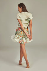 Short Trench Dress Tropical Paradise Print