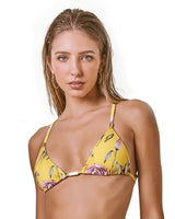 Cross Bikini in Yellow Floral Print - Empress Brasil International