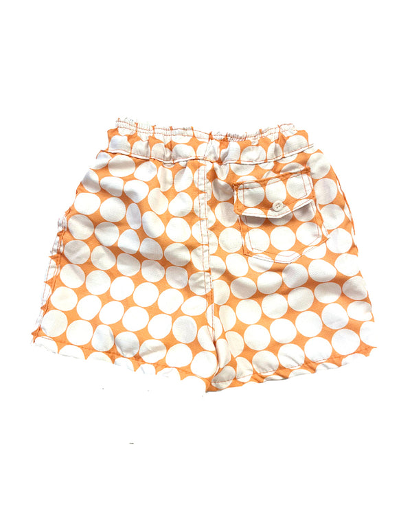 Cotton Rustic Shorts in Orange Retro Print