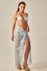 Búzios Pareo Green Retro Print