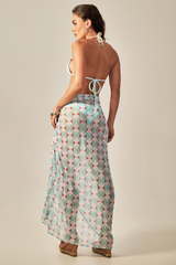 Búzios Pareo Green Retro Print