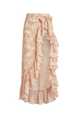 Ruffle Skirt Green Paisley Print