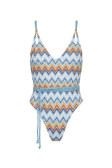 Blue Chevron Print Leticia Swimsuit