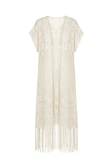 Fringe Kimono Off White