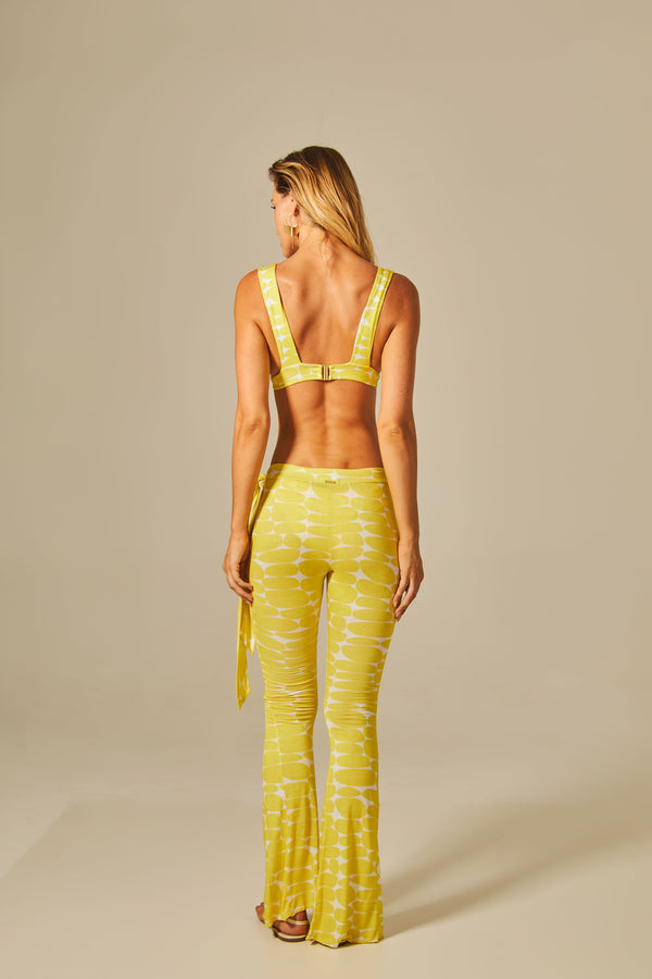 Bell Pants in Yellow Leblon Print