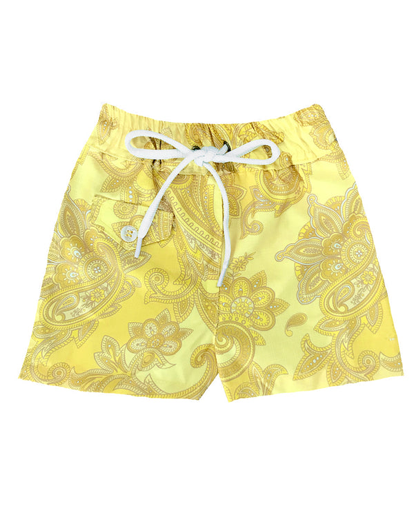 Florian Shorts in Yellow Baroque Print