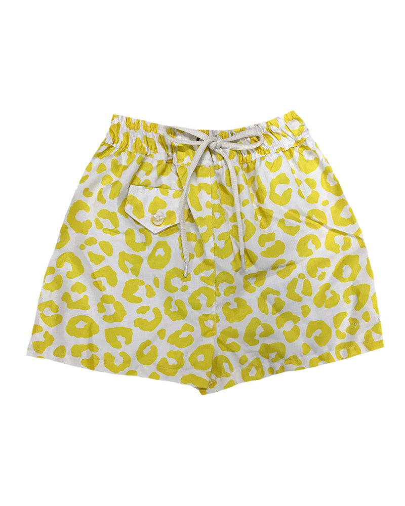 Florian Shorts Yellow Leopard Print