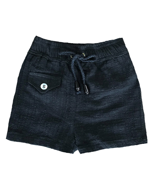 Cotton Rustic Shorts in Black