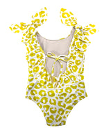 Yellow Leopard Print Penelope Kids Swimsuit