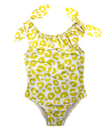 Yellow Leopard Print Penelope Kids Swimsuit