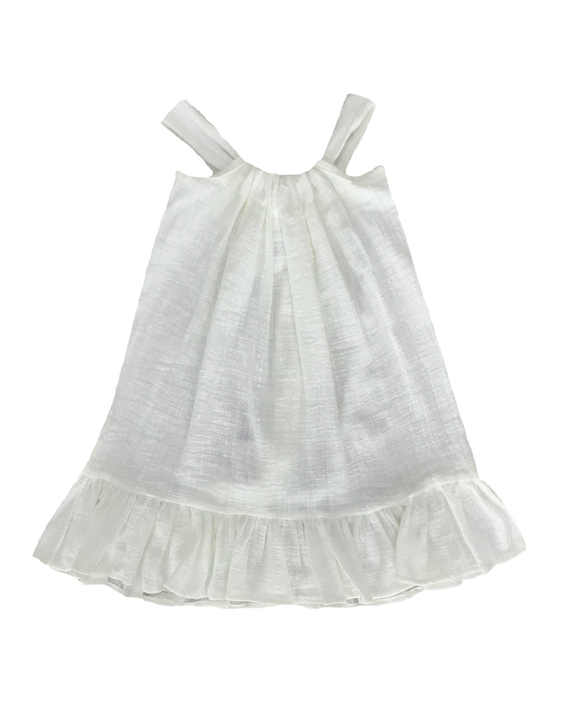 Bella Kids Beach Dress Off White