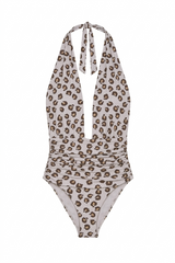 Off White Leopard Print Donna Swimsuit