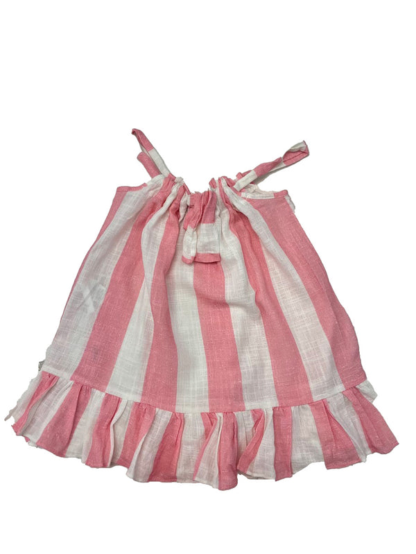 Bella Kids Beach Dress Pink Stripes Print