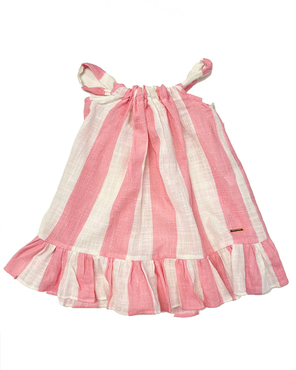 Bella Kids Beach Dress Pink Stripes Print