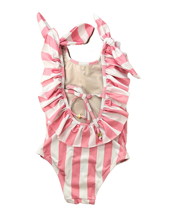 Penelope Kids Swimsuit Pink Stripes Print