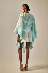 Voil Kimono Green Gradient Print