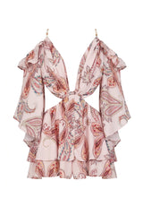 Alex Dress Pink Paisley Print