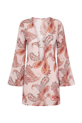 Short Sixty Dress Pink Paisley Print