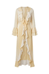 Ruffle Robe Yellow Gradient Print