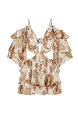 Alex Dress Yellow Paisley Print