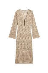Long Sixty Dress Nude Lace