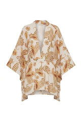Voil Kimono Yellow Paisley Print