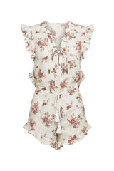 Ruffle Jumpsuit Floral Print
