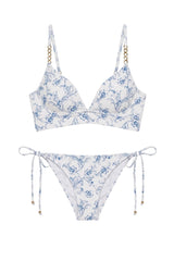 Florence Bikini in Blue Baroque Print