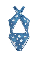 Denim Star Print Sasha Swimsuit