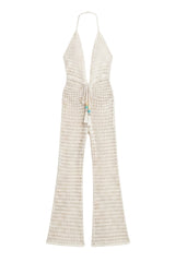Lace Jumpsuit Off White Texture