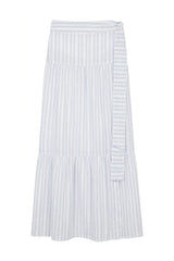 Thassia Skirt in Blue Stripes Print
