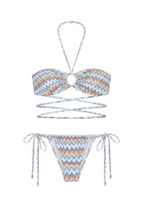 Danielle Bikini Blue Chevron Print