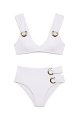 Sloane Eyelet Bikini White