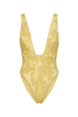 Yellow Baroque Print Una Swimsuit