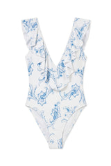 Blue Baroque Print Kylie Swimsuit