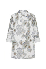 Safari Shirt Blue Paisley Print