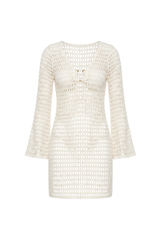 Short Sixty Dress Off White Lace Texture