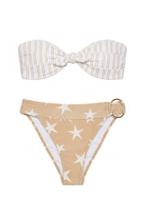 Tie Bikini In Star Khaki Print