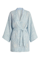 Classic Kimono Ciel Bleu Print