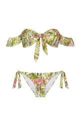 Livia Bikini White Flamingo Print