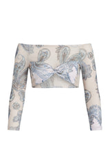Tule Top Blue Paisley Print