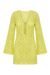 Short Sixty Dress Yellow Lace