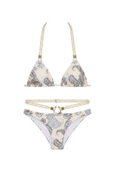 Katy Bikini Blue Paisley Print
